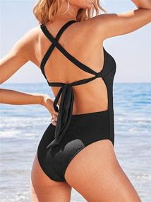 img 3 attached to CUPSHE Womens Swimsuit Crisscross Bathing