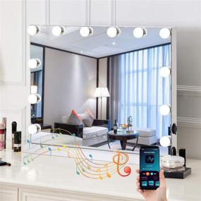 img 4 attached to HOMPEN Bluetooth Hollywood Vanity Mirror with Lights and 💡 Speaker - Touch Screen, 3 Color Modes & 12 Dimmable Bulbs