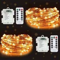 🌟 2-pack 50 leds fairy lights: battery-operated twinkle lights with remote control - ideal for christmas party, bedroom, patio & indoor/outdoor decoration логотип