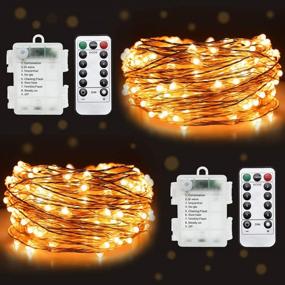 img 4 attached to 🌟 2-Pack 50 LEDs Fairy Lights: Battery-Operated Twinkle Lights with Remote Control - Ideal for Christmas Party, Bedroom, Patio & Indoor/Outdoor Decoration