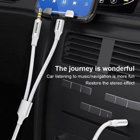 img 2 attached to 🔌 MOSWAG 1.64FT/0.5M Auxiliary Cable 3.5mm Male to Male Audio Stereo Cord Type C to 3.5mm Headphone Stereo Car Cord for Headphones, Car, Home Stereos, Speaker, Echo – Improved SEO