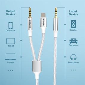 img 3 attached to 🔌 MOSWAG 1.64FT/0.5M Auxiliary Cable 3.5mm Male to Male Audio Stereo Cord Type C to 3.5mm Headphone Stereo Car Cord for Headphones, Car, Home Stereos, Speaker, Echo – Improved SEO