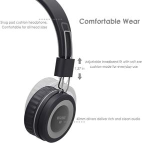 img 1 attached to 🎧 NIVAVA K8 Kids Headphones for Children Boys Girls Teens - Wired Foldable Lightweight Stereo On Ear Headset for Cellphones Computer MP3/4 Kindle Airplane School - Black & Gray (Product Name for Enhanced SEO)