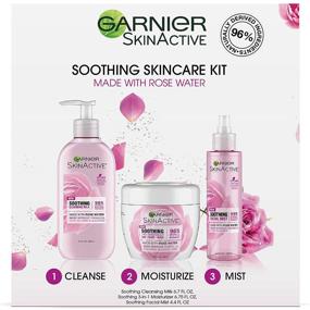 img 4 attached to 🌹 Discover the Relaxing Power of Garnier SkinActive Soothing Skincare Kit with Rose Water Naturals Soothing Kit, Rose