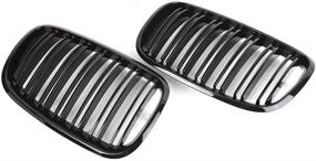 img 2 attached to 🚘 Enhance Your BMW X5 E70 & X6 E71: SNA X5 X6 Grill - Front Kidney Grille (2007-2013) (2008-2014), ABS Gloss Black Grill, 2-pc Set