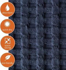 img 2 attached to 🧼 Midnight Blue Premium Waffle Weave Wash Cloth - 100% Natural Cotton, Lattice Design, Lint Free, Ultra Soft, Highly Absorbent & Quick Drying - Fade Resistant Modern Colors