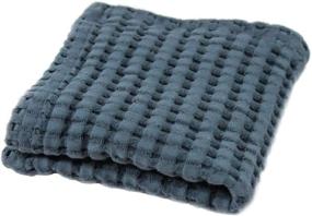 img 4 attached to 🧼 Midnight Blue Premium Waffle Weave Wash Cloth - 100% Natural Cotton, Lattice Design, Lint Free, Ultra Soft, Highly Absorbent & Quick Drying - Fade Resistant Modern Colors