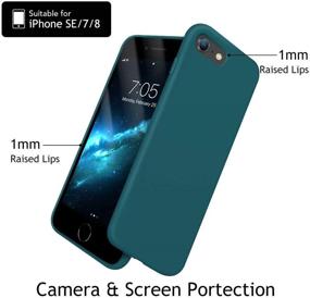 img 2 attached to 📱 OUXUL iPhone 8/SE 2020/7 Case - Liquid Silicone Gel Rubber Phone Case, 4.7" Full Body Slim Soft Microfiber Lining Protective Case (Blackish Green)