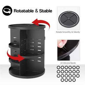 img 2 attached to 🔄 Syntus 360 Rotating Makeup Organizer: Ultimate DIY Adjustable Bathroom Carousel for Cosmetics Storage - Extra-Large Capacity Vanity Shelf Countertop, Black