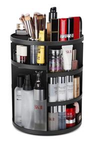 img 4 attached to 🔄 Syntus 360 Rotating Makeup Organizer: Ultimate DIY Adjustable Bathroom Carousel for Cosmetics Storage - Extra-Large Capacity Vanity Shelf Countertop, Black