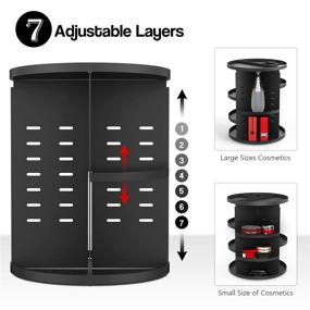 img 1 attached to 🔄 Syntus 360 Rotating Makeup Organizer: Ultimate DIY Adjustable Bathroom Carousel for Cosmetics Storage - Extra-Large Capacity Vanity Shelf Countertop, Black