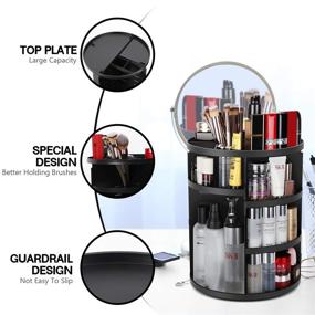 img 3 attached to 🔄 Syntus 360 Rotating Makeup Organizer: Ultimate DIY Adjustable Bathroom Carousel for Cosmetics Storage - Extra-Large Capacity Vanity Shelf Countertop, Black