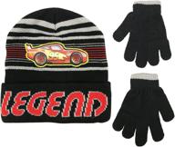 stay warm in style: disney cars boys winter hat and gloves set, age 4-7 logo