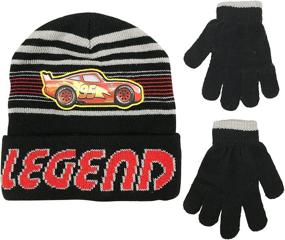 img 4 attached to Stay Warm in Style: Disney Cars Boys Winter Hat and Gloves Set, Age 4-7