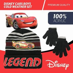 img 2 attached to Stay Warm in Style: Disney Cars Boys Winter Hat and Gloves Set, Age 4-7