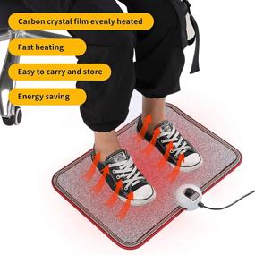 img 2 attached to Livtribe AC 110V Foot Heating Mat, Gray Carbon Crystal Pad, Electric Foot Warmers for Office and Home Use