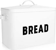 🍞 white metal bread storage container bin for kitchen countertop - extra large size to keep 2+ loaves fresh - ideal for modern farmhouse kitchens логотип