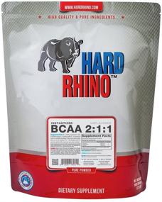 img 3 attached to Высококачественный невкусный порошок Hard Rhino BCAA 2:1:1 инстантизированный, 1 килограмм (2.2 фунта), лабораторно протестированный, в комплекте с лопаткой