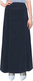 img 4 attached to BABY Womens Stretch Corduroy Black 14 Women's Clothing in Skirts