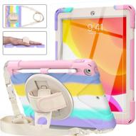 blosomeet ipad 8th gen case 2020, 10.2 inch for kids girls, cute with tempered glass screen protector & pencil holder, rugged ipad 7th/8th generation cover 2019 in pink, with stand, hand, and shoulder strap logo