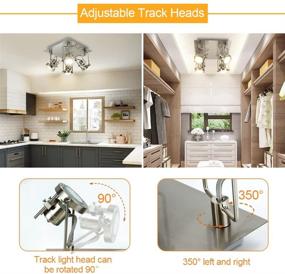 img 2 attached to Upgrade Your Space with DLLT Modern Track Lighting Kit - 4-Light Industrial Tracking Light Fixtures for Kitchen, Bedroom & More! GU10 Included - Nickel Steel