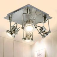 upgrade your space with dllt modern track lighting kit - 4-light industrial tracking light fixtures for kitchen, bedroom & more! gu10 included - nickel steel логотип