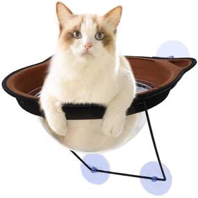 img 4 attached to 🐱 PHABULS Cat Window Bed - Space Saving Window Mounted Cat Bed for Small Indoor Cats up to 28 lb with 4 Suction Cups - Cat Hammock Window Seat