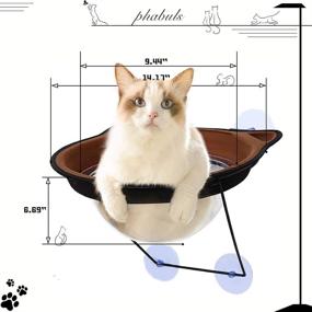 img 3 attached to 🐱 PHABULS Cat Window Bed - Space Saving Window Mounted Cat Bed for Small Indoor Cats up to 28 lb with 4 Suction Cups - Cat Hammock Window Seat