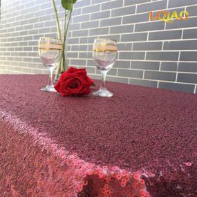 img 3 attached to LQIAO Christmas Burgundy Tablecloth 120X200Cm