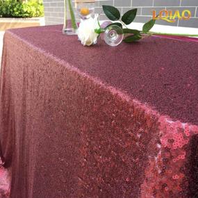 img 2 attached to LQIAO Christmas Burgundy Tablecloth 120X200Cm