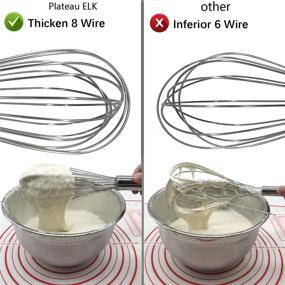 img 2 attached to 🥄 Enhanced Version Balloon Wire Whisk Set, 3 Pack Stainless Steel Whisk for Cooking, Blending, Beating, and Stirring, 8"+10"+12" Sizes