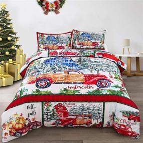 img 4 attached to Christmas Watercolor Comforter Pillowcases Decoration