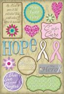 🎗️ karen foster design acid and lignin free 'c' is for the cure scrapbooking sticker sheet - enhance your designs with a meaningful statement logo