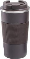 🔥 premium 17oz stainless steel travel mug: vacuum insulated for ice drinks & hot beverages | double wall tumbler with spill proof lid | ideal car thermos gift for men and women (brown) логотип