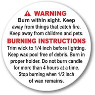 🔥 astm compliant candle warning labels: 100 pcs tearproof waterproof stickers for fire safety logo