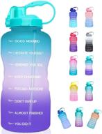 🥤 large 1 gallon/128oz giotto motivational water bottle with time marker, straw, leakproof tritan bpa free - optimized for fitness, gym, and outdoor sports logo