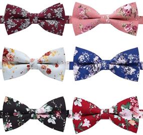 img 4 attached to 🎀 Stylish Adjustable Pre-Tied Bow Ties by AUSKY: Elevate Your Look with Elegant Variations