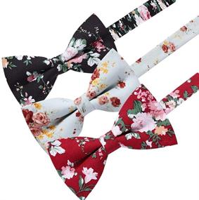 img 3 attached to 🎀 Stylish Adjustable Pre-Tied Bow Ties by AUSKY: Elevate Your Look with Elegant Variations