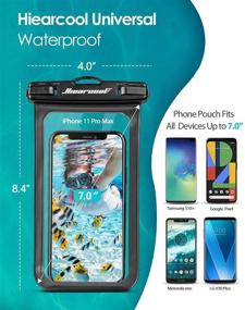 img 3 attached to 📱 2 Pack Universal Waterproof Phone Case, IPX8 Cellphone Dry Bag Compatible with iPhone 12 Pro 11 Pro Max XS Max XR X 8 7, Samsung Galaxy S10/S9, Google Pixel 2, HTC and More Up to 7.0 Inches