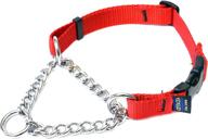 🐶 cetacea chain martingale dog/pet collar: quick release, medium, red – optimal control and comfort for your beloved pet logo