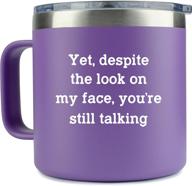 women despite purple stainless tumbler logo