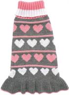 🐶 jecikelon pet dog long sweaters dress knitwear turtleneck pullover warm winter puppy sweater long dresses - grey heart, medium логотип