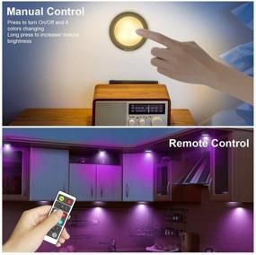 img 3 attached to 🔦 HOLKPOILOT LED Puck Lights with Remote Control - Color Changing, Battery Operated Under Cabinet Lighting - Dimmable Closet Light, Stick On Puck Lights (6 Pack)