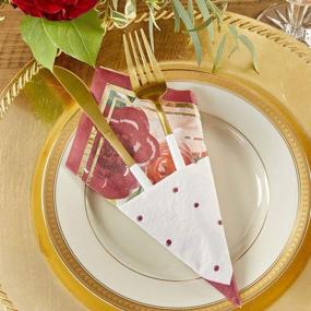 img 3 attached to 🌸 Burgundy Blush Floral Kate Aspen Napkins - 2 Ply, Set of 30, One Size