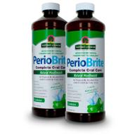 🌿 periobrite cool mint mouthwash by nature's answer - all-natural formula promoting healthy teeth & gums, combating bad breath - fluoride-free, alcohol-free, gluten-free, no artificial preservatives - 16oz (pack of 2) logo