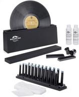 complete vinyl record cleaning system with spin kit, fluid, drying rack, brushes, and microfiber cloths for 7", 10", and 12" vinyl discs logo