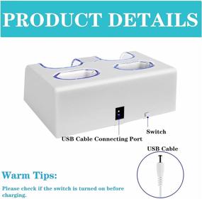 img 1 attached to 🎮 CICMOD Wii Remote Controller Charging Station with 4 Rechargeable 2800mAh Batteries - White