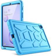 🐢 silicone cover with poetic turtleskin design for samsung galaxy tab a 8.4 2020, model sm-t307 - heavy duty, shockproof, kid-friendly case in blue logo