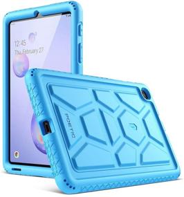 img 4 attached to 🐢 Silicone Cover with Poetic TurtleSkin Design for Samsung Galaxy Tab A 8.4 2020, Model SM-T307 - Heavy Duty, Shockproof, Kid-Friendly Case in Blue