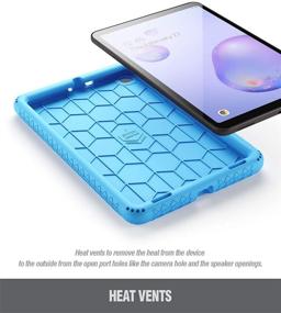 img 2 attached to 🐢 Silicone Cover with Poetic TurtleSkin Design for Samsung Galaxy Tab A 8.4 2020, Model SM-T307 - Heavy Duty, Shockproof, Kid-Friendly Case in Blue